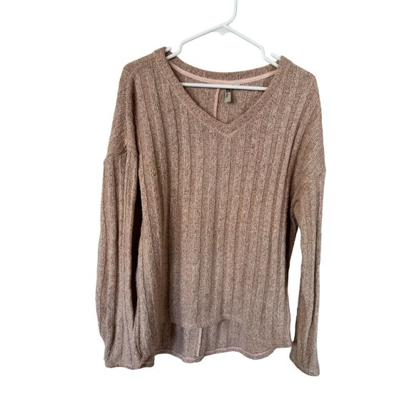 Kut From The Kloth Womens‎ Sweater Blouse V Neck Soft Pink Wool Blend Size Large - Picture 1 of 6